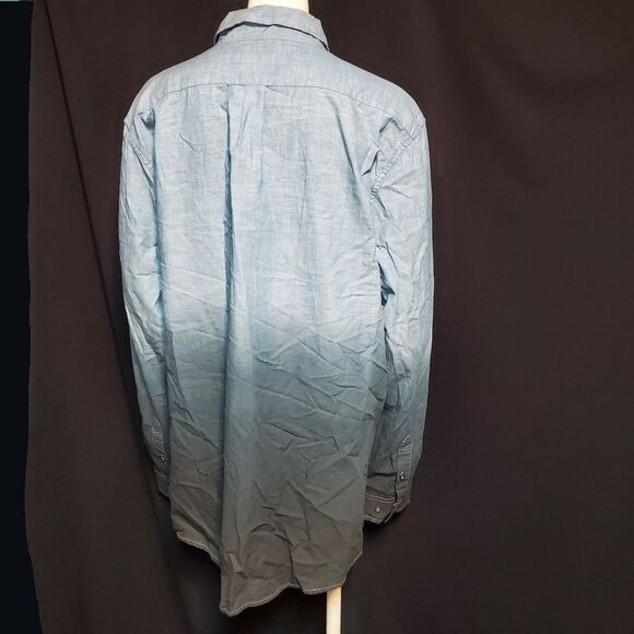 NWT George Blue to Black Ombre Button Down Shirt - Picture 5 of 6